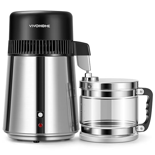 VIVOHOME Water Distiller Countertop 1.1 Gallon 304 Stainless Steel Glass