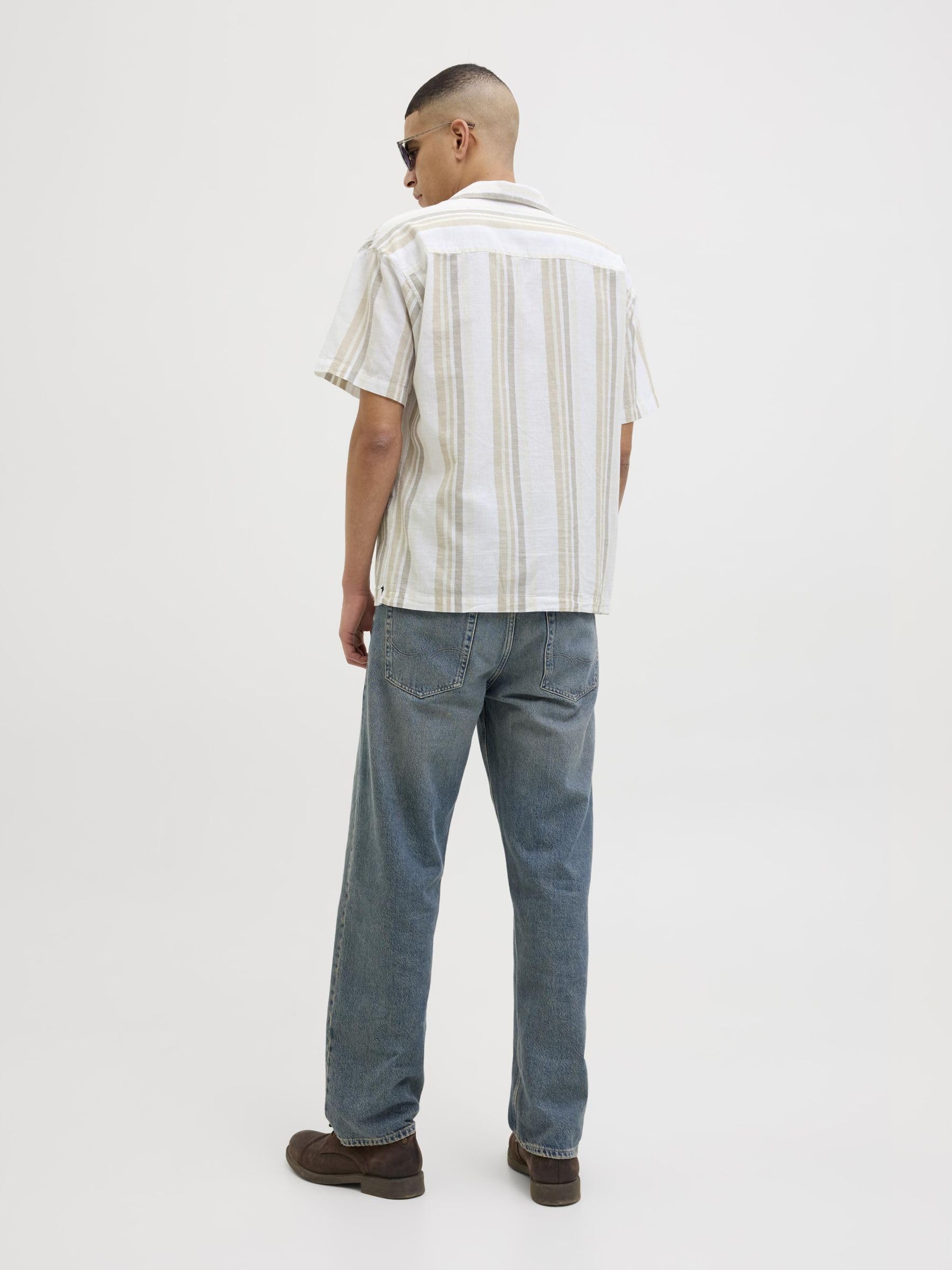 JACK & JONES Jprccsummer Stripe Resort S/S Shirt Sn Jprccsummer Stripe Resort S/S Shirt Sn Hombre (Pack de 1)