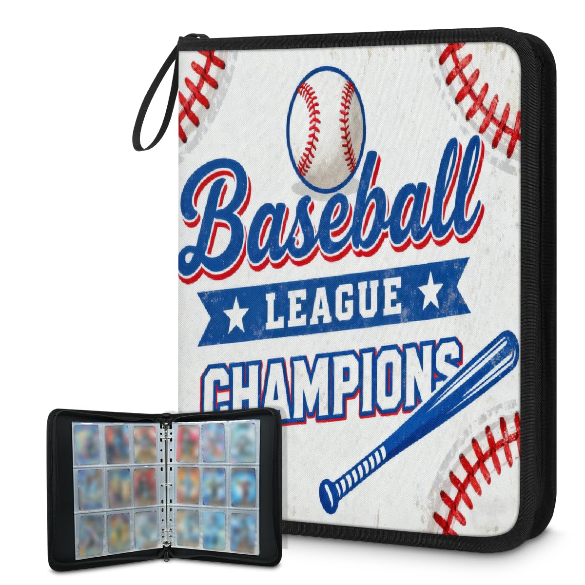 9-kieszeniowy segregator na karty kolekcjonerskie mieści 900 kart z 50 zdejmowanymi dwustronnymi rękawami, album na karty sportowe, kompatybilny z kartami do gier TCG MTG (gry w baseball)