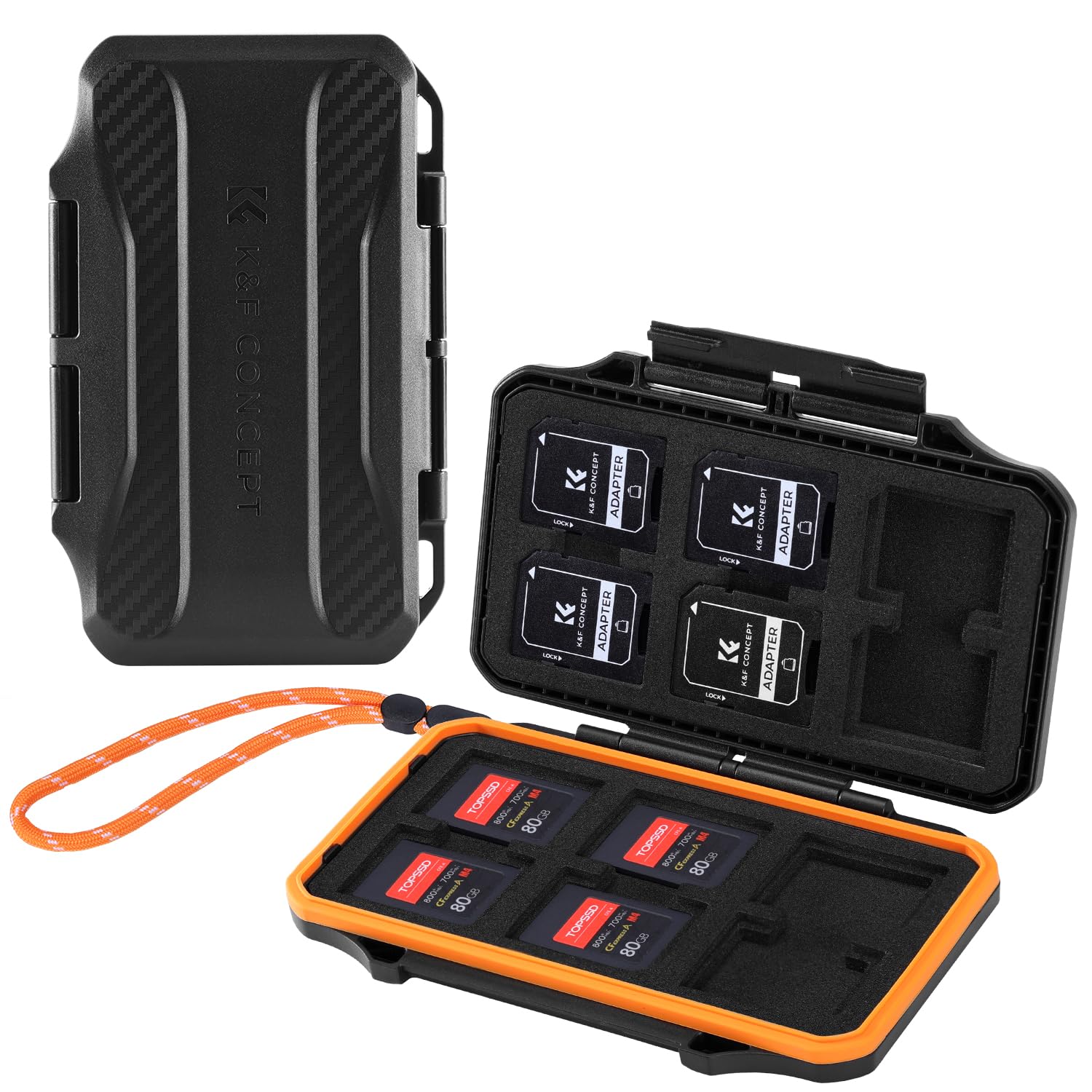 K&F Concept Schutzhülle für SD SDXC SDHC x6 + CFexpress Typ-A Karte x6, Speicherkartenbox Tragetasche, SD Kartenhalter Aufbewahrung, wasserfest und stoßfest