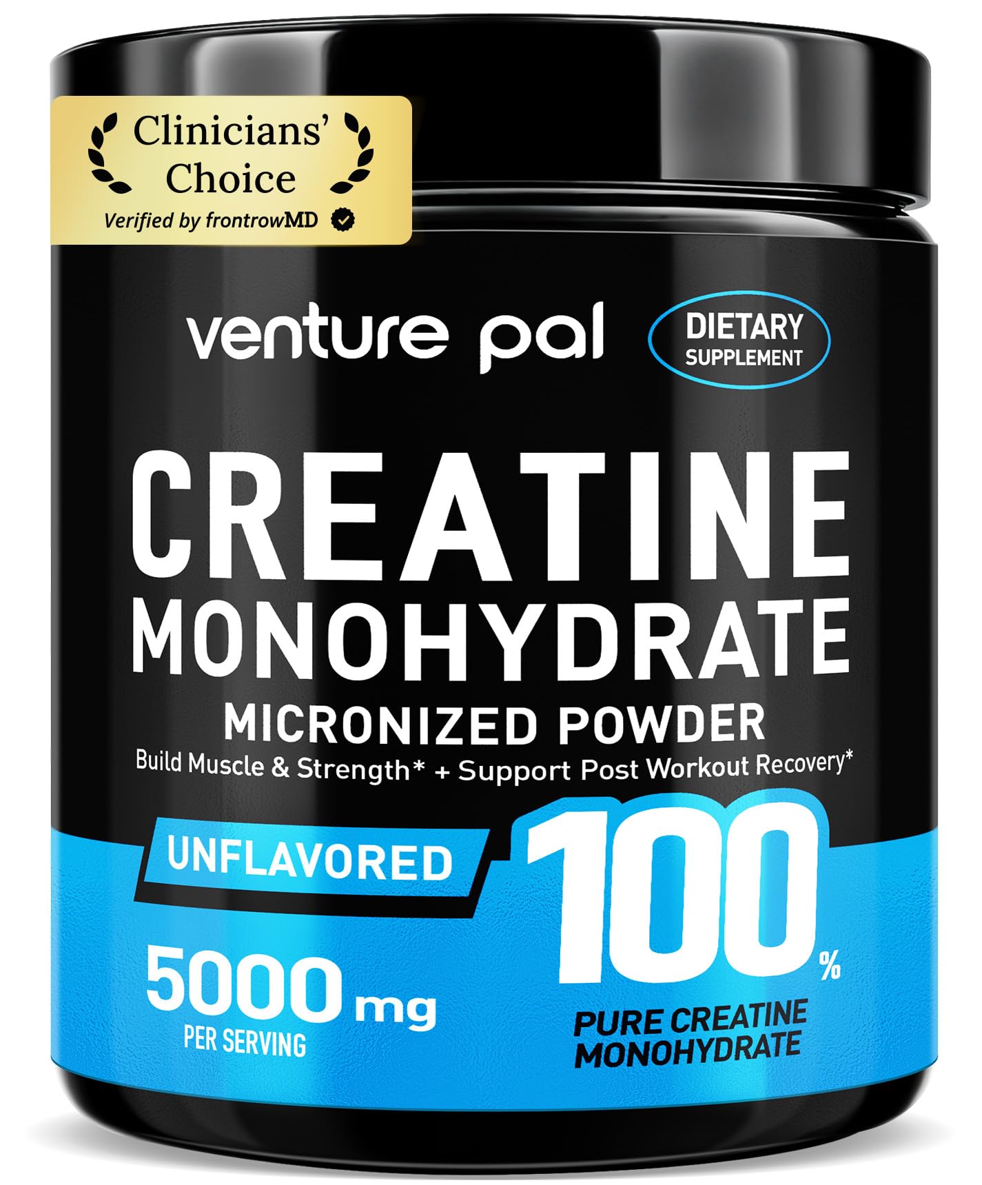 100% Pure Micronized Creatine Monohydrate Powder, Unflavored Creatine for Women & Men, Vegan, Keto, Gluten Free, 5 g (5000mg) per Serving, Creatina Monohidratada en Polvo