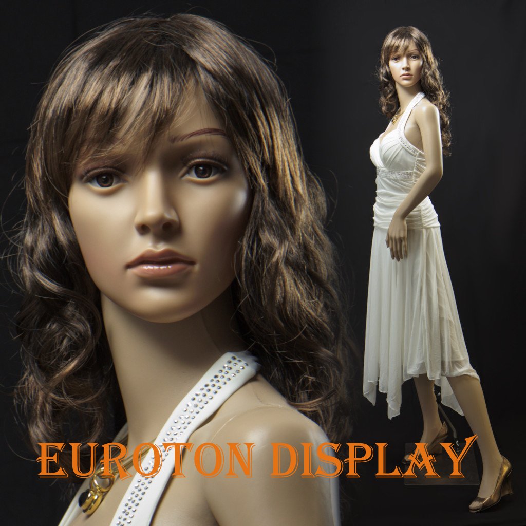 SF2*2 weibliche Schaufensterpuppe mit 2 Perücken Kopf Arme beweglich Metallplatte Mannequin Frau Schaufensterpuppen