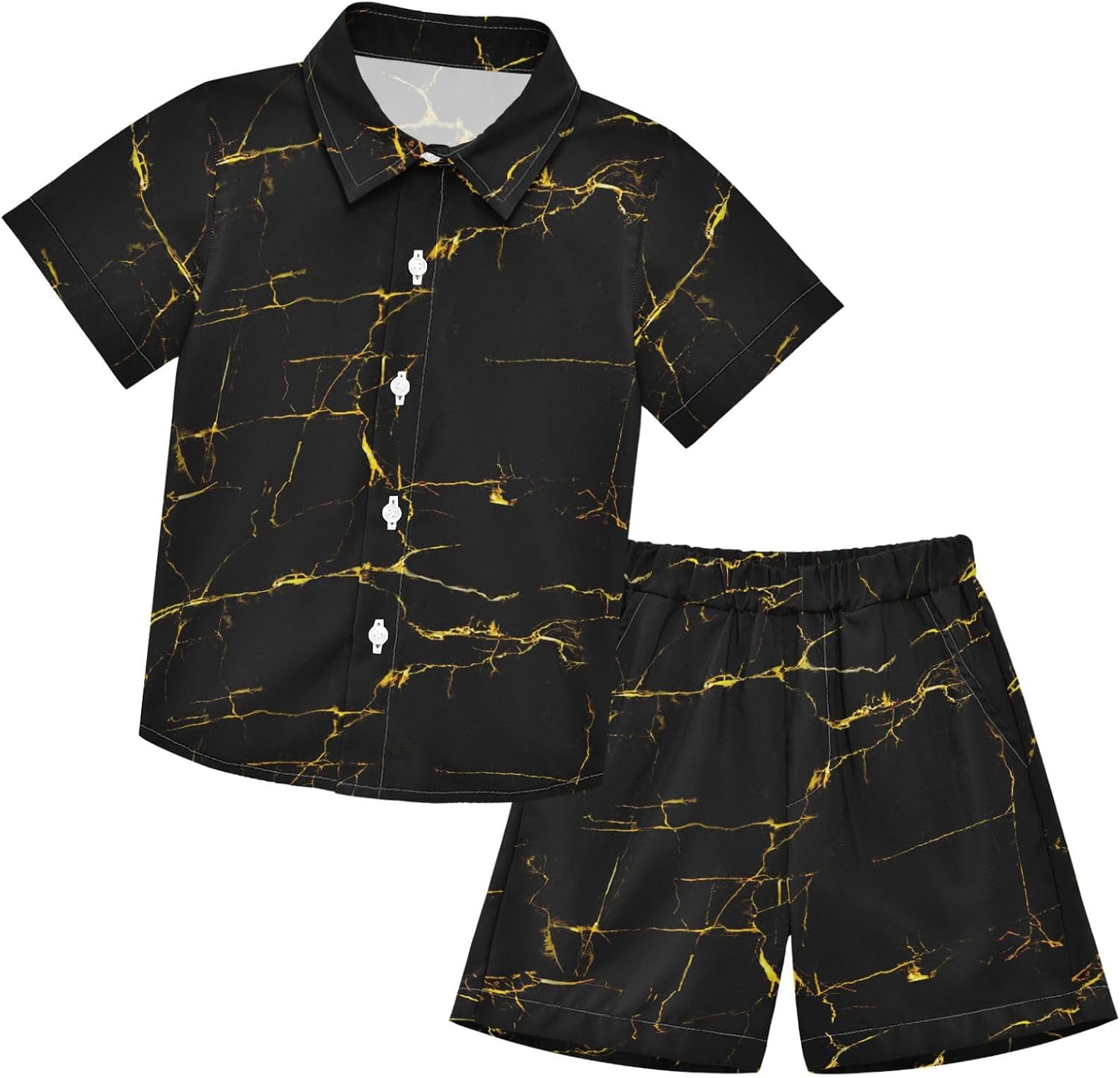 visesunny Boys Hawaiian Shirt and Short Set Summer Outfit Kids 2 Piece Clothes Set 3-10Y