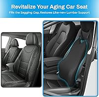 Vista 5 de soporte lumbar para asiento de automóvil de gomaespuma, cómodo, antiácaros, almohada para soporte lumbar, se ajusta automáticamente a la curva