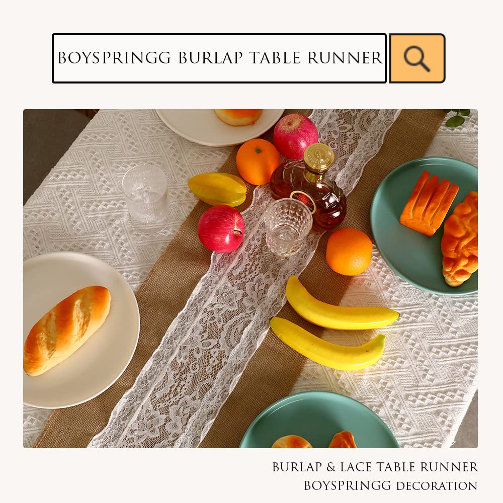 Runner da tavola in Iuta Naturale, Lunghezza 274,3 cm, Decorazione per la tavola
