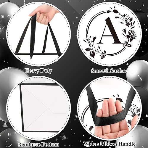 Miniatura 9 de Bolsa de regalo de letras iniciales para regalos personalizados, bolsa de regalo de letras con monograma de 16.9 x 12.6 pulgadas, con tarjetas de