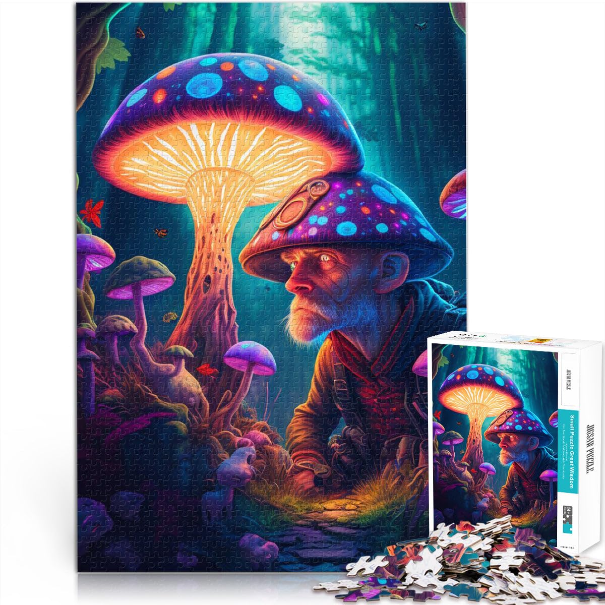 Adulti Puzzle Regali Fungo vecchio uomo 2000 pezzi puzzle per adulti 70 x 100 cm Grigio Card Puzzle adatto per adulti Jigsaw Puzzle - Gioco impegnativo