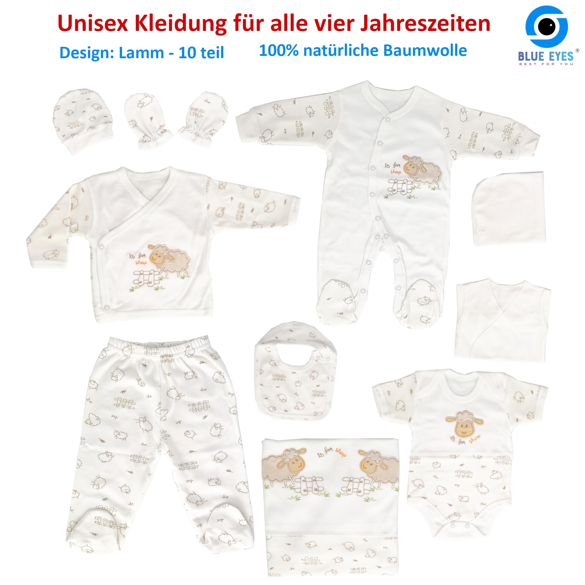 Blue Eyes Juego de toallas de baño para recién nacidos, 100 % algodón natural, equipamiento inicial, unisex, juego de regalo, toalla de baño para bebés de 0 a 4 meses, con etiqueta de regalo (juego de