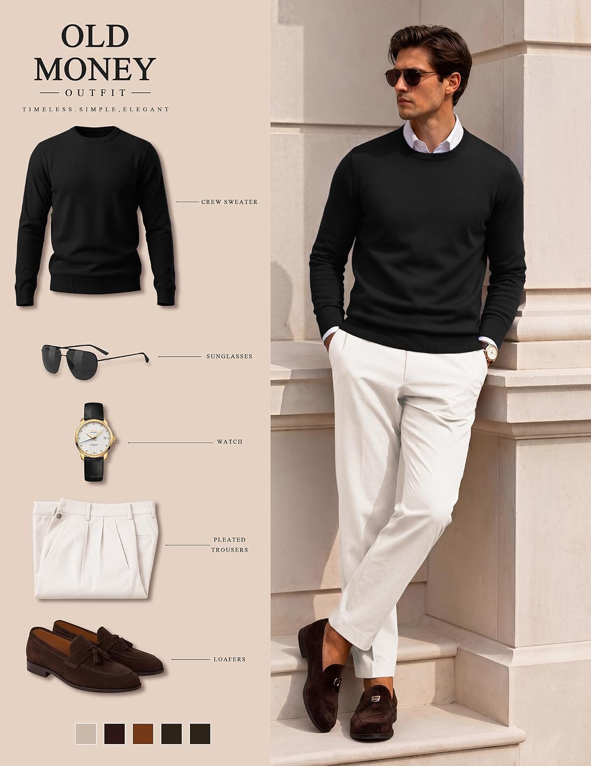 COOFANDY Mens Crewneck Sweater Casual Knit Long Sleeve Lightweight Pullover