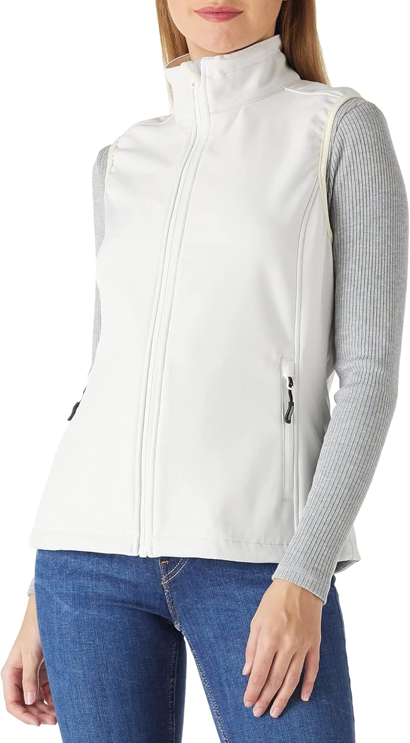 Outdoor Ventures Women's Lightweight Softshell Vest Windproof Fleece Lined Zip Up Sleeveless Jacket for Running Hiking Golf