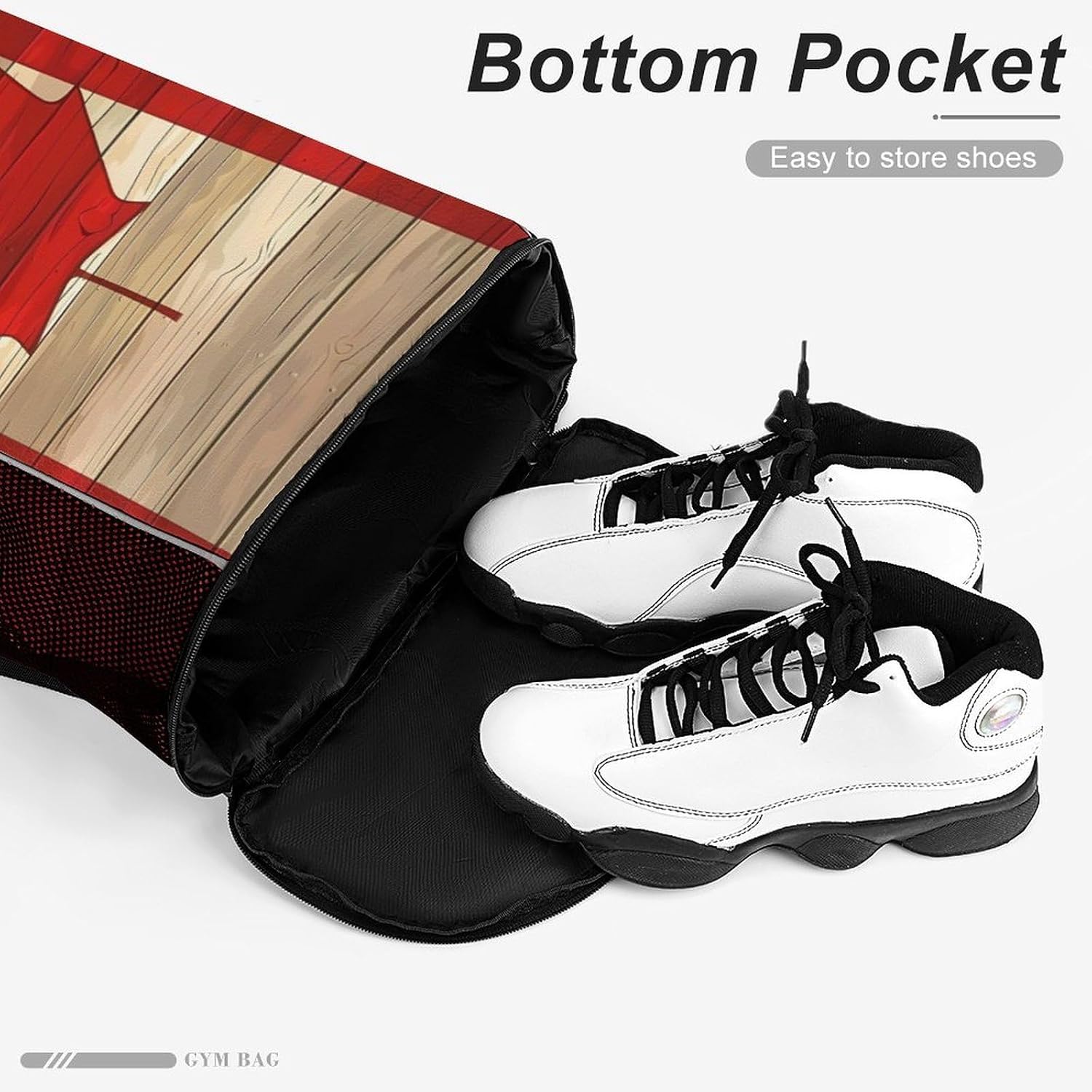 Canadian Flag Wooden Printed Drawstring Backpack Sports String Bag Gym Sackpack for Basketball Sport Beach