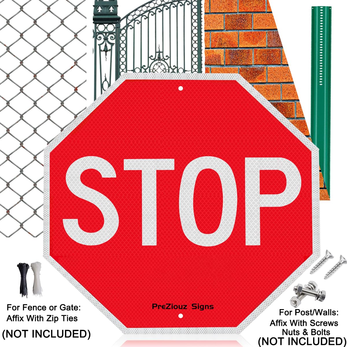USA STOP看板 Amazon.com: PreZiouz 1 Pack Stop Signs 24 x 24 Inch, Large