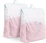 OTraki 24 x 32 sac à linge Mesh de pouce avec poignées 2 Sacs à fermeture à glissière pour lave-linge Large ouverture Sac à linge délicat Ne pas sécher, fusion 60-80°C