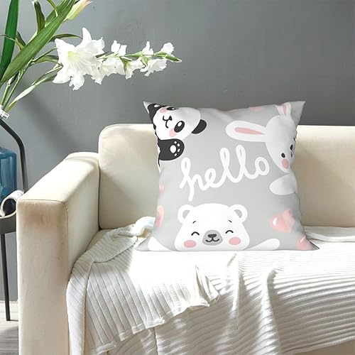 Miniatura 5 de Throw Pillow Covers 18x18 Inch Cartoon Animals Panda Rabbit Decorative Pillow Covers Cushion Covers cojines decorativos para sala Pillow Cases Cute