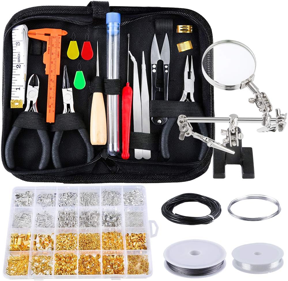 PP OPOUNT 2061 Pieces Jewelry Making Kit with Jewelry Making Tools, Earring Charms, Jewelry Wires, Jewelry Findings, Jewelry Making Supplies for Jewelry Making and Repair