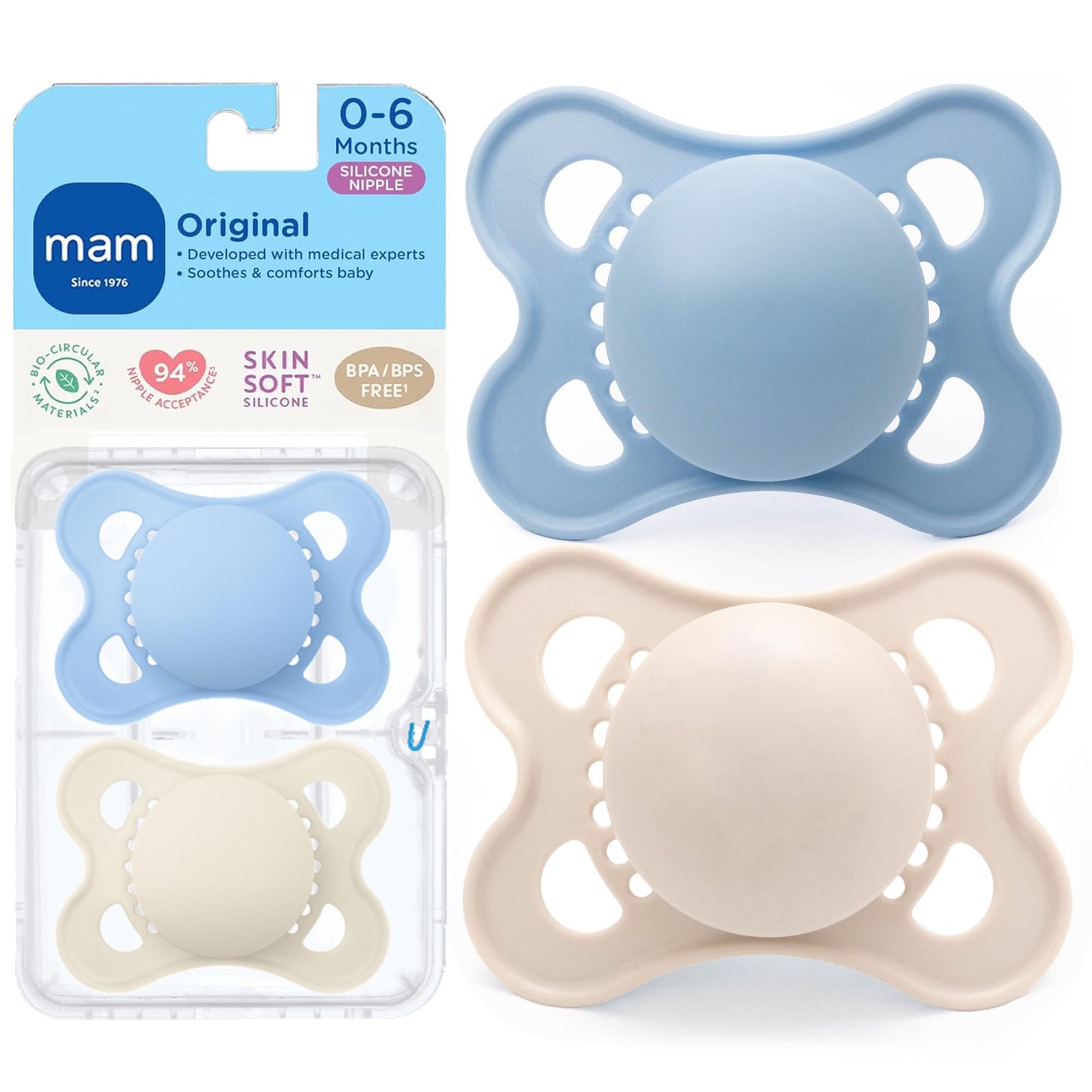 Amazon.com : MAM Original Matte Baby Pacifiers 0-6 Months, Binky