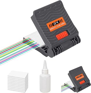 2-Pack Ribbon Fiber Cleaning Tool, Multi-Core Wipe Clip, Gray | 10 Replaceable nano cotton pads, coating debris removal, fiber end-face cleaning, reusable multi-core tool
