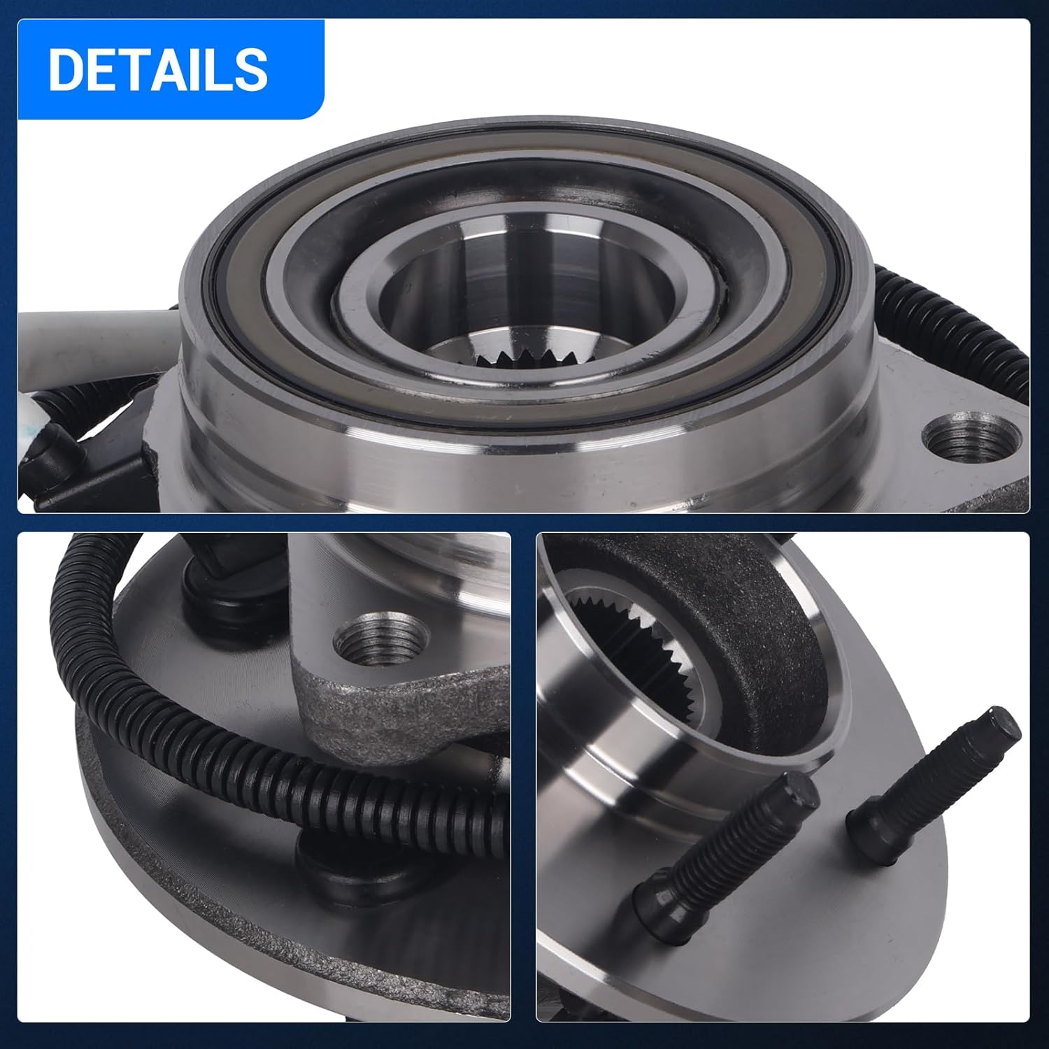 Autoround 515010 4WD Front Wheel Bearing and Hub Assembly Compatible with Ford F-150 1997 1998 1999 2000, 5 Lugs w/ABS