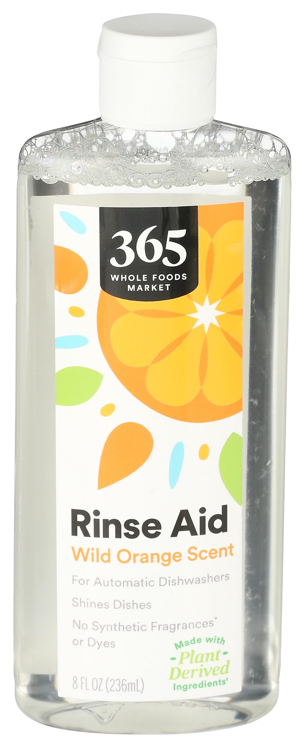 365 by Whole Foods Market, Rinse Aid Dishwasher Automatic Wild Orange, 8 Fl Oz