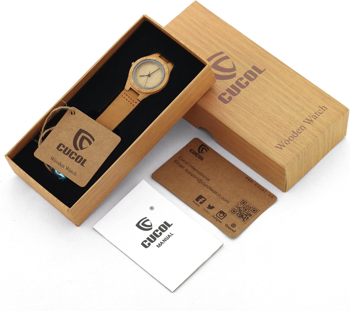 Womens Wooden Bamboo Watches Leather Strap with Gift Box image 2 of 9 B06XTQ9RRR