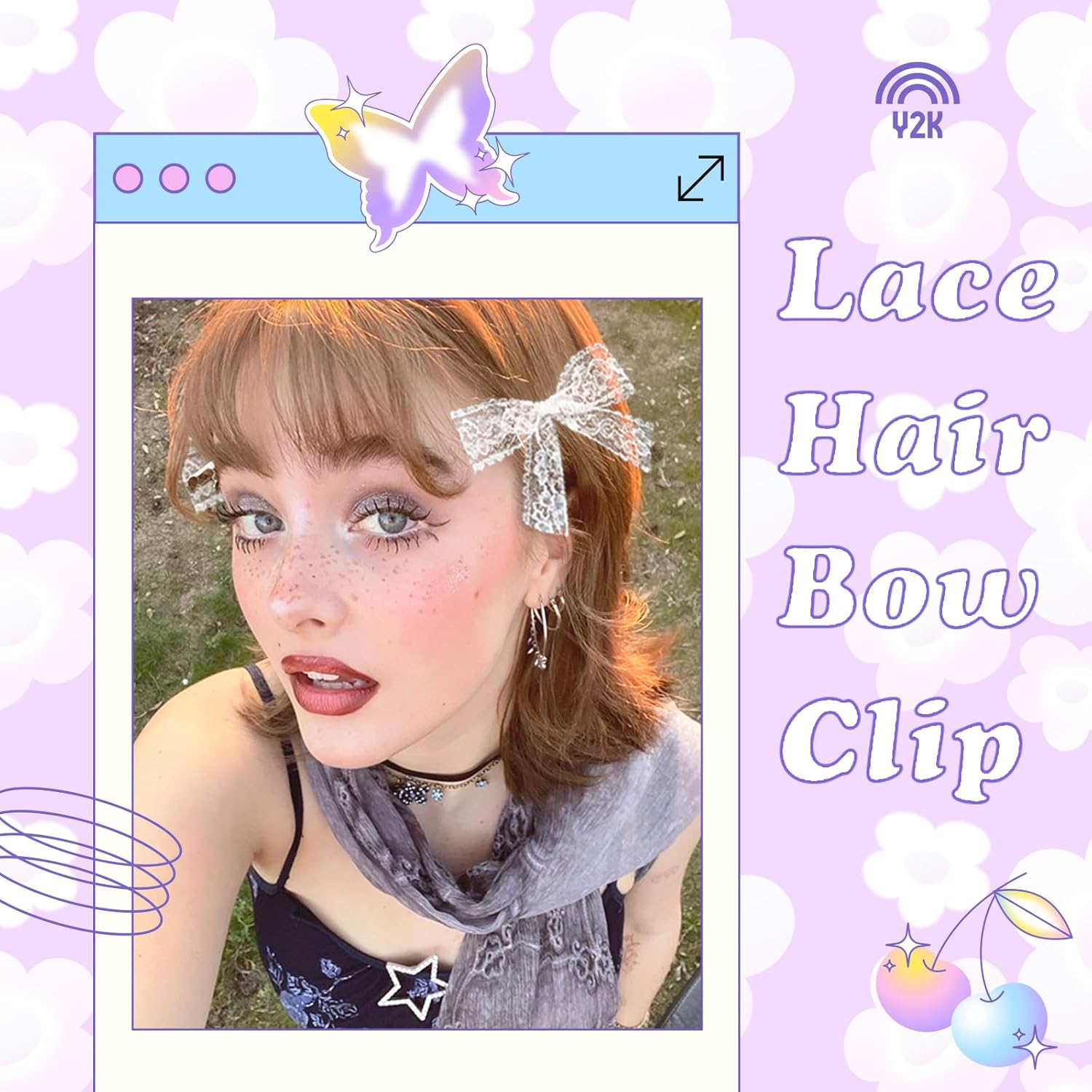 12PCS Bow Hair Clips Purple Gingham Hair Bows 4 Styles Coquette Mini Hair Bow Clips Cute Ponytail Plaid Hair Ribbon Y2K Bowknot Barrettes for Girls Women - Image 7