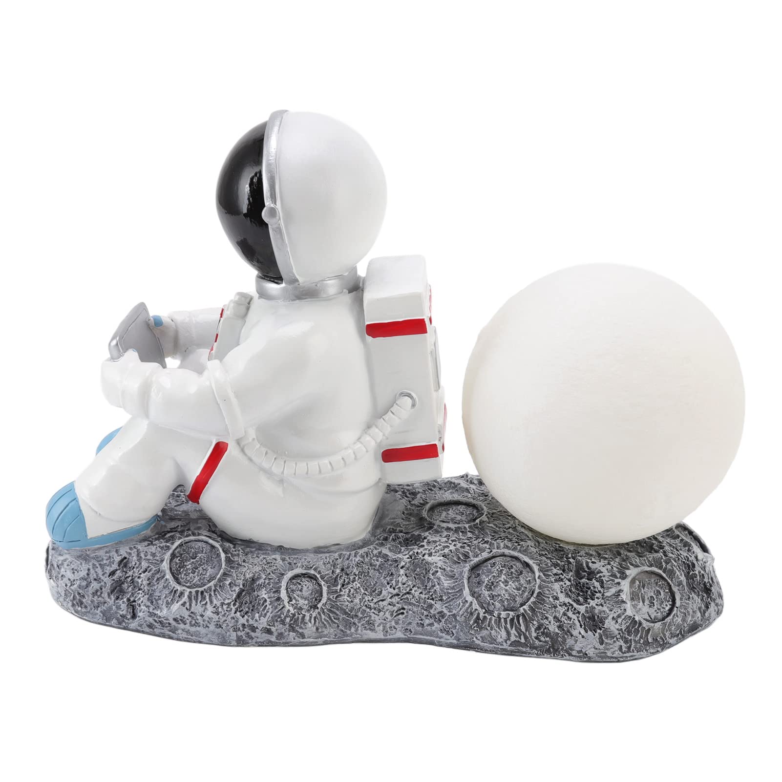 Fafeicy Luz Nocturna con Figura de Astronauta, Luz Nocturna de Luna 3D, Decoración de Escritorio LED, Luz Nocturna Artesanal con Forma de Espalda a la Luna, Lindo, Conectores y Adaptadores