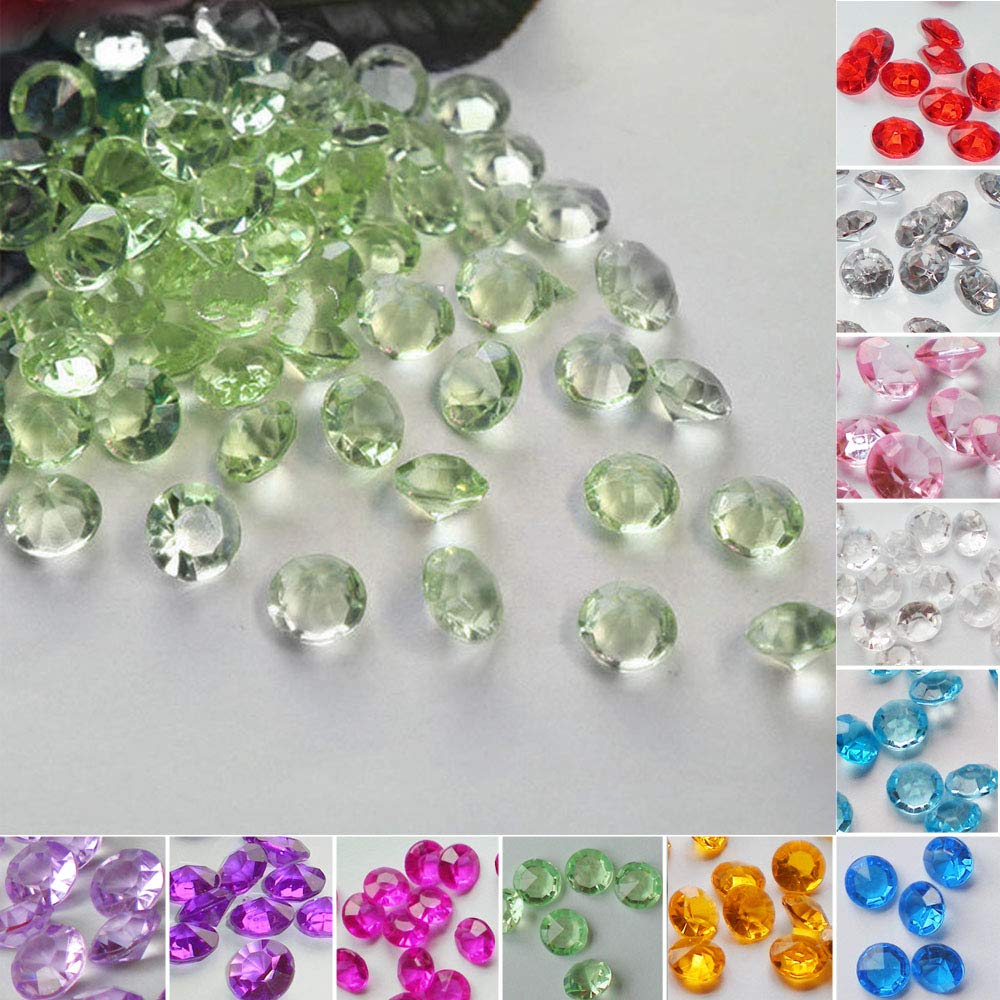 Time to Sparkle 10000 6MM Scatter Diamonds Table Crystals Acrylic Confetti Wedding Party (Light Green)