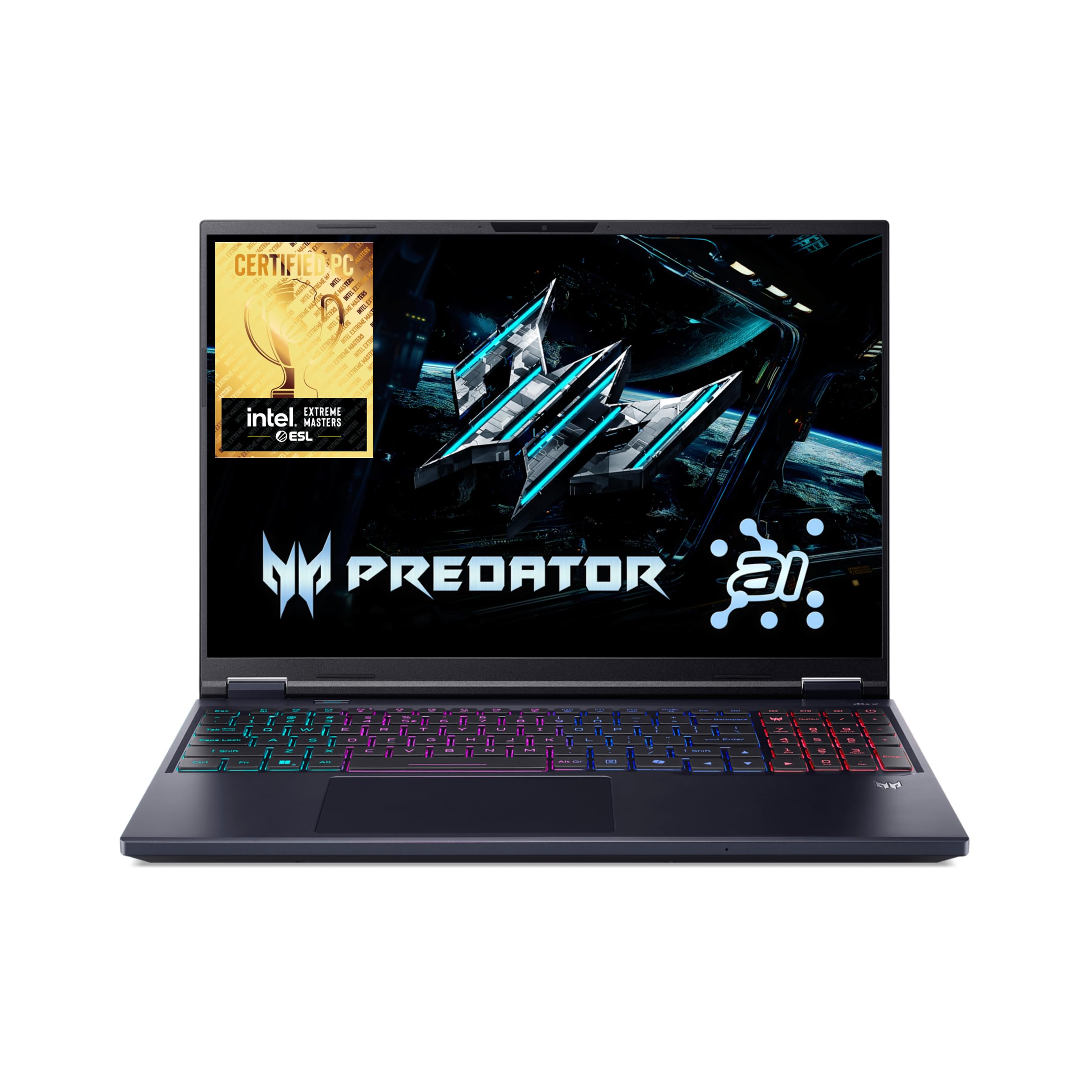 Acer Predator Helios Neo 16 I PC Portable Gaming 16" WQXGA I NVIDIA GeForce RTX 5070 Ti I Intel Core Ultra 9 275HX I 32Go RAM I 1To SSD I Windows 11 Home I Noir I Clavier FR AZERTY I PHN16-73-96ER