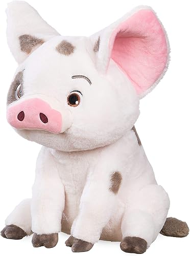 Disney Store Peluche oficial de Pua, Moana, mediano de 13 pulgadas, personaje icónico de peluche con ojos bordados y características de felpa suave,