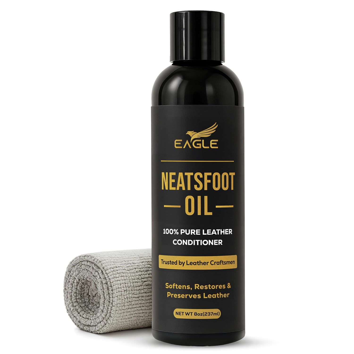 Pure Neatsfoot Oil Leather Conditioner - Softens Preserves & Protects Leather Gear