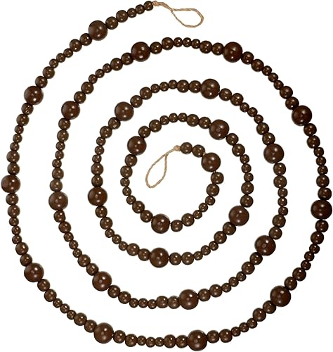 Boao Guirnalda de cuentas de madera rústica para colgar en la pared, decoración de árbol natural, guirnalda decorativa para colgar en la pared, disponible en Yaxa Peru