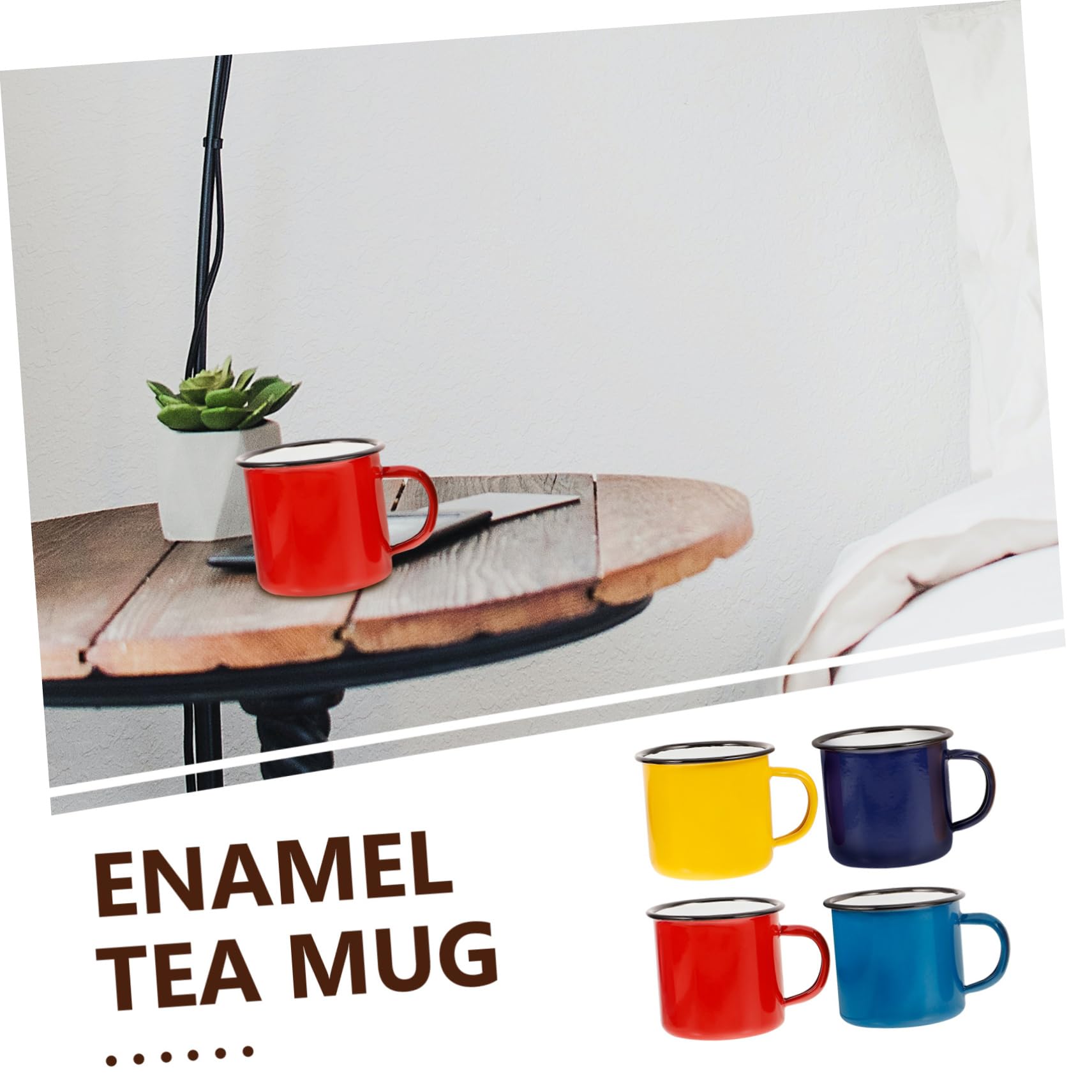 INOOMP 4stücke Emaillebecher Camping-trinkbecher Kaffeebecher Wasserbecher Robust und Langlebig für Outdoor und Haushaltgebrauch