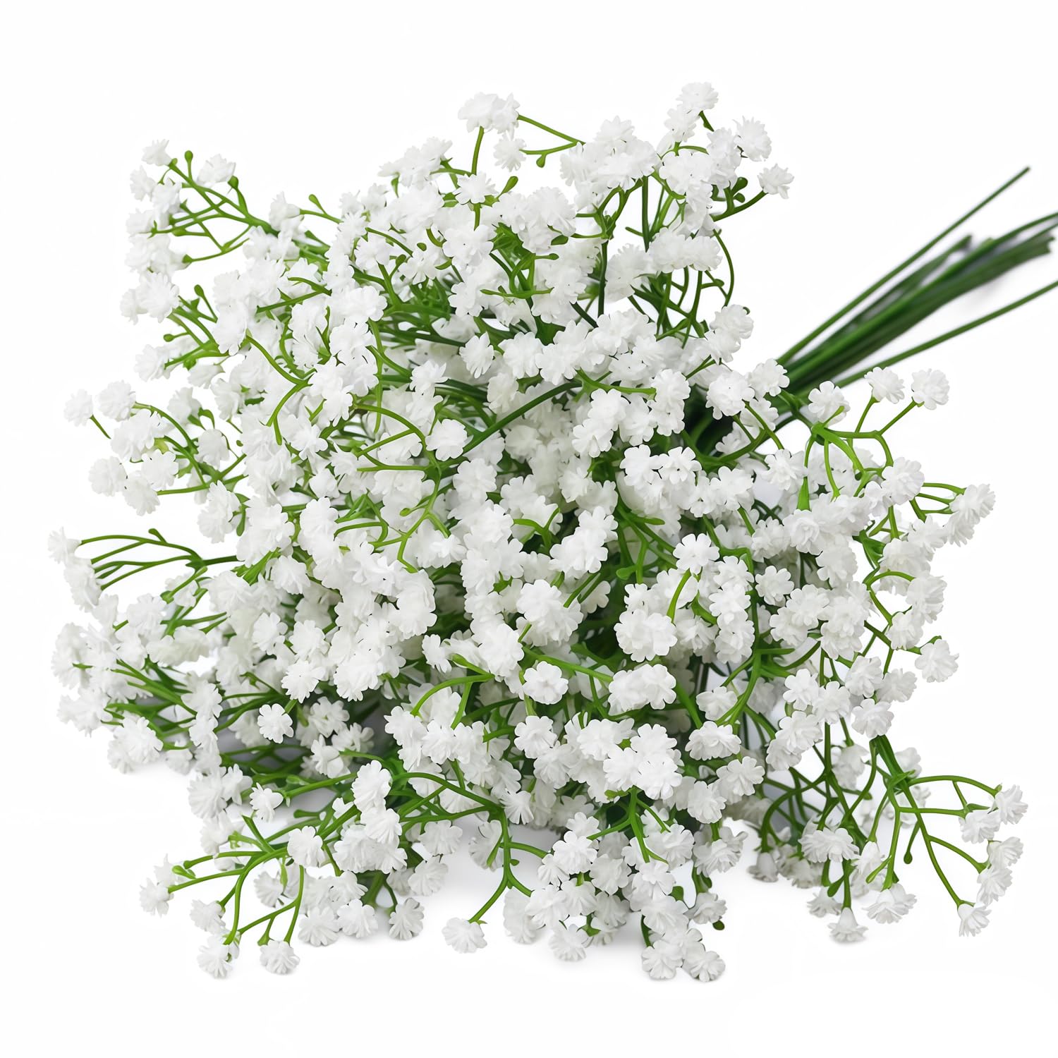 FIGCY 12Pcs Artificial Gypsophila Flowers, White Babys Breath Faux Flowers, 28cm Long Stems for Wedding Bouquets, Home Decor, Party Floral Arrangements