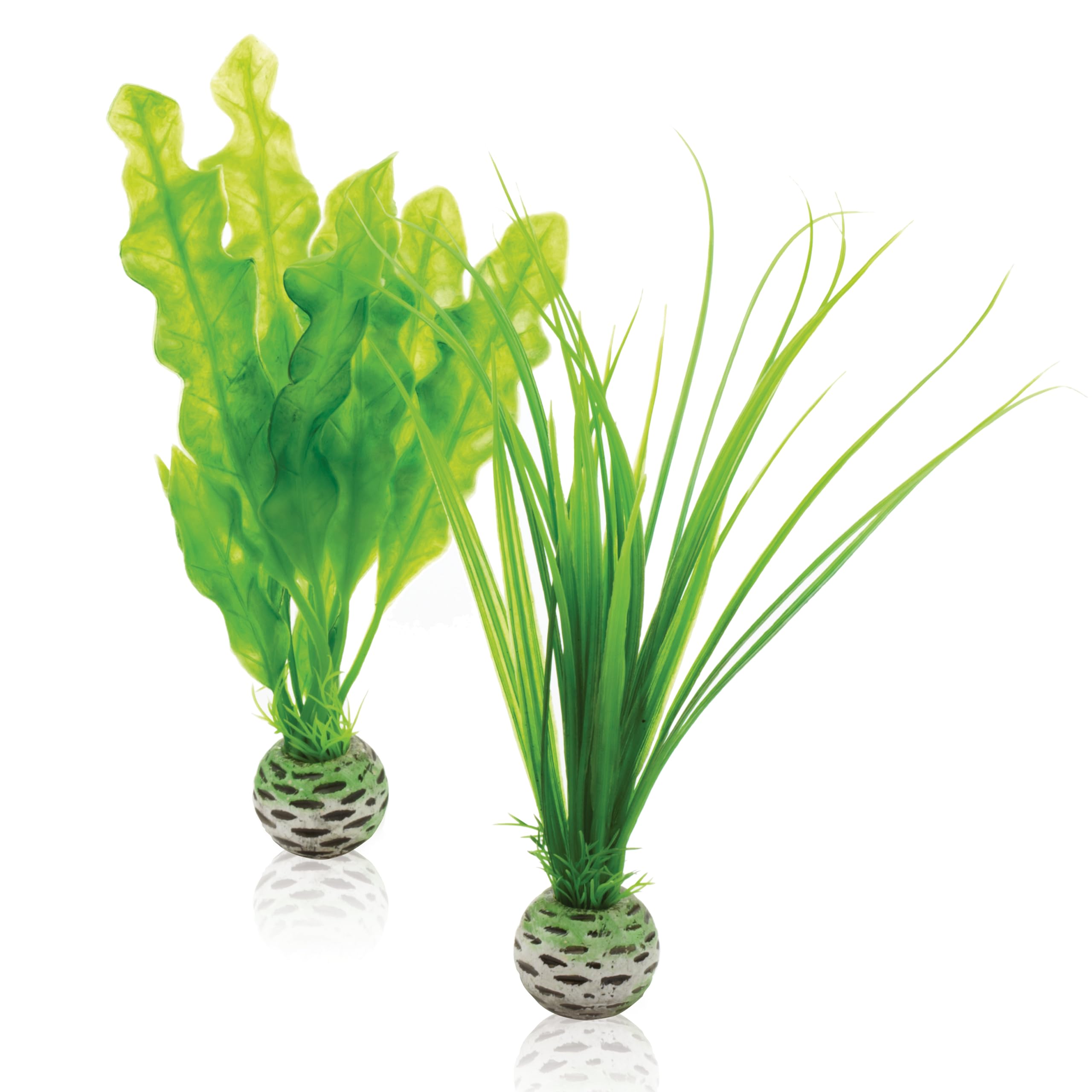 biOrb Fish Tank Decorations, Small Green Plant Set With Weighted Balls (Set of Two Aquarium Plants) Artificial Fish Tank Plants For Pop Of Colour, Natural-Looking Aquarium Décor For Scenic Background