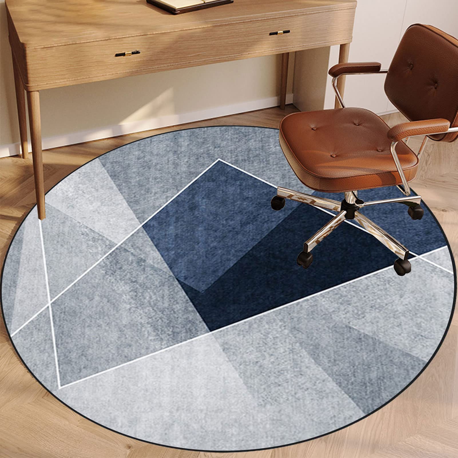 EYZO Office Chair Mat For Hardwood Floor, Office Chair Mat For Carpets, Gaming Chair Mat, Floor Protectors For Chairs, Desk Chair Mat For Wood And Tile Floor Chair Mat,Round Floor Mat 120 cm Rug