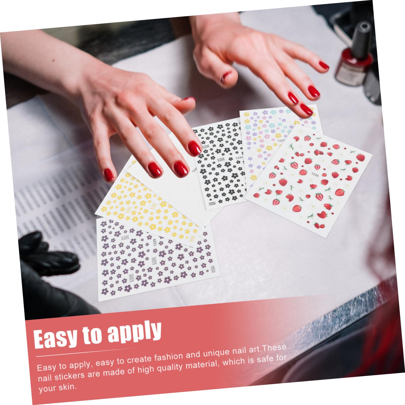 Didiseaon 5 Juegos Pegatina Adhesivos Para Uñas Nail Stickers Etiqueta Engomada Del Arte Del Clavo Diy Calcomanías De Flores Para Uñas Calcomanías Decorativas Para Uñas 6 Hojas * 5