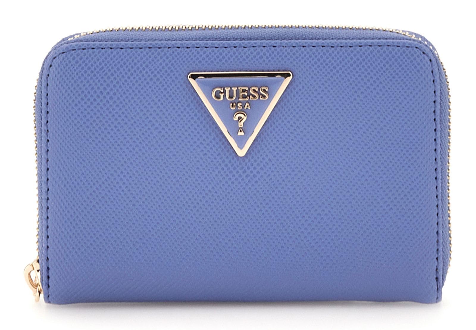 Portefeuille GUESS Laurel SLG Medium bleu compact à fermeture zip - 4