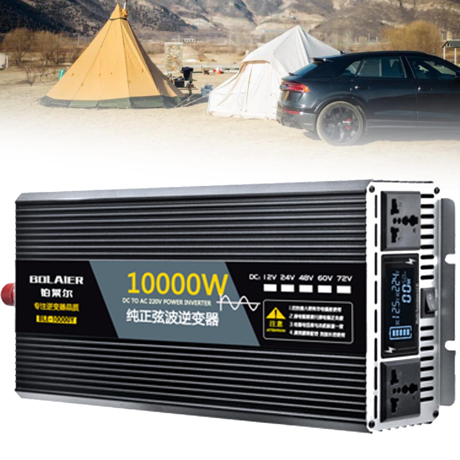 Inversor de onda sinusoidal pura de 2500 W, 4000 W, 5000 W, 6000 W, 8000 W, 10000 W y 12000 W. Inversor de corriente para coche de 12 V CC, 24 V, 48 V, 60 V y 72 V a 110 V, 120 V, 220 V, 230 V y 240
