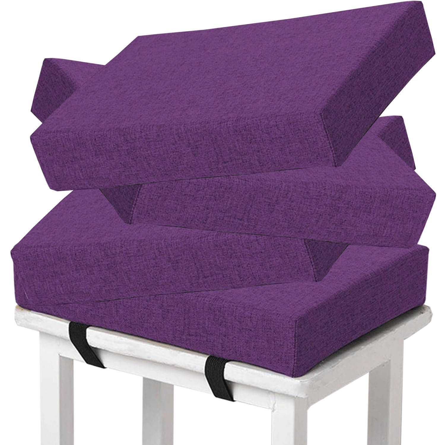 Memory Foam square Seat Cushion3/ 5/8cm thick,35/40/45/50cm rectangular Stool Cushion,Anti - Slip, Seat Cushion seat pads dining chairs with Removable Cover for Kitchen Bar Chairs(H11,4pcs 30x40x3cm)