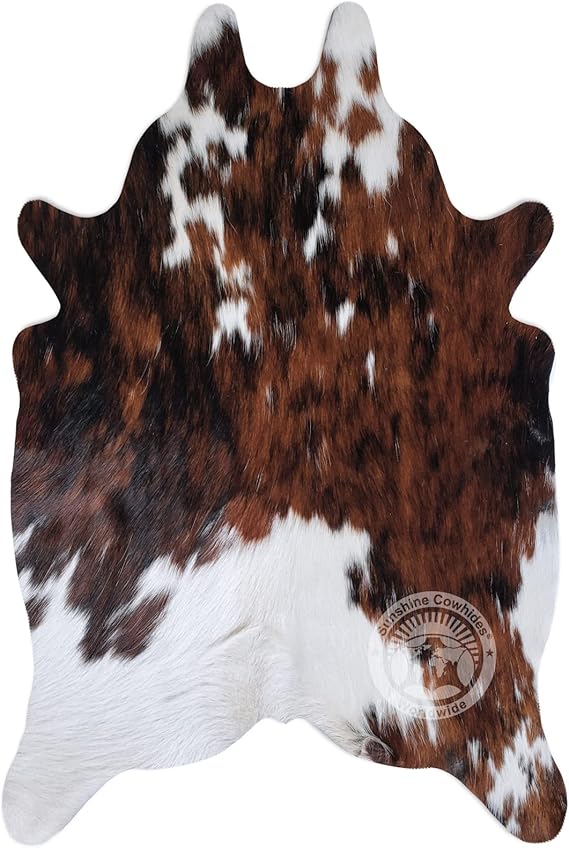 Amazon.com: Sunshine Cowhides 100% Genuine Tricolor Mini Cowhide Rug ...