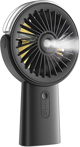 Otlonpe Ventilador de nebulización de mano portátil, pequeño ventilador de niebla recargable personal de mano, ventilador de agua de 4000 mAh,