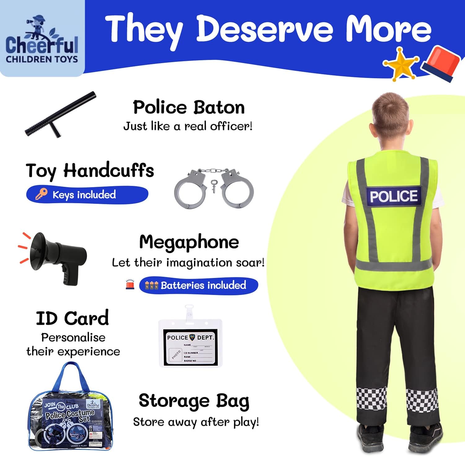 Cheerful Children Toys Police Costume Kids Kids Police Costume