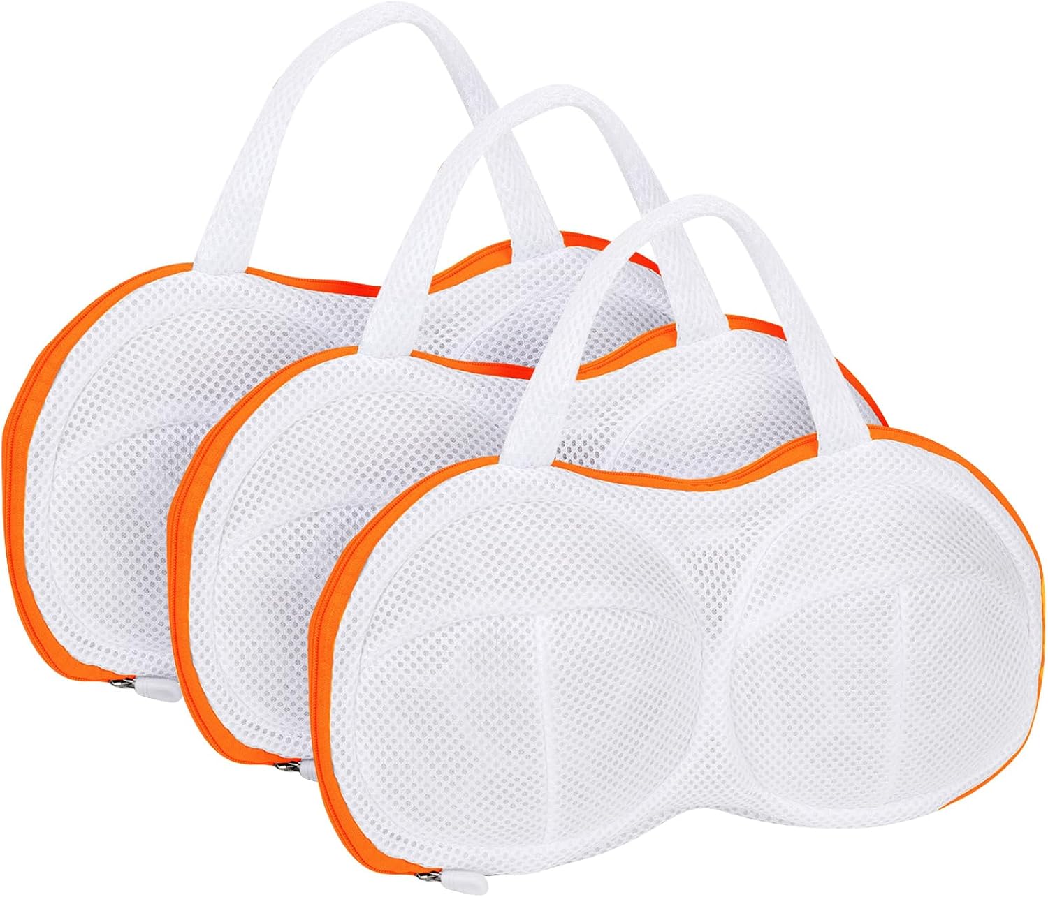 3Pcs Bra Wash Bags for Laundry Lingerie Underwear Brassiere Bag Set for Washing Machine Suitable for Women Delicates Bra Yellow(D to E Cups)