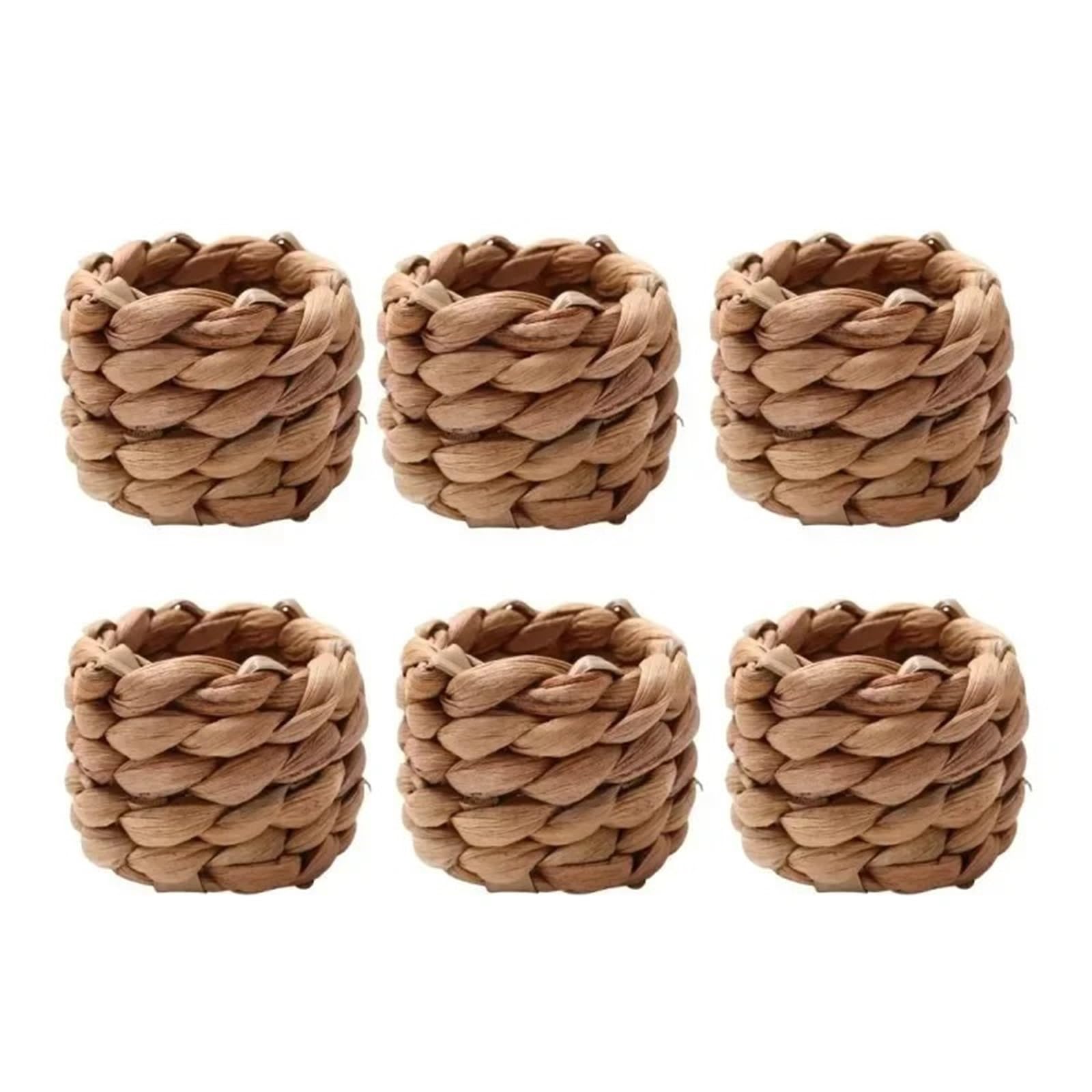 Table Decor Napkin Rings, Woven Napkin Rings 24Pcs Rustic Wooden Ring Holder Table Decor