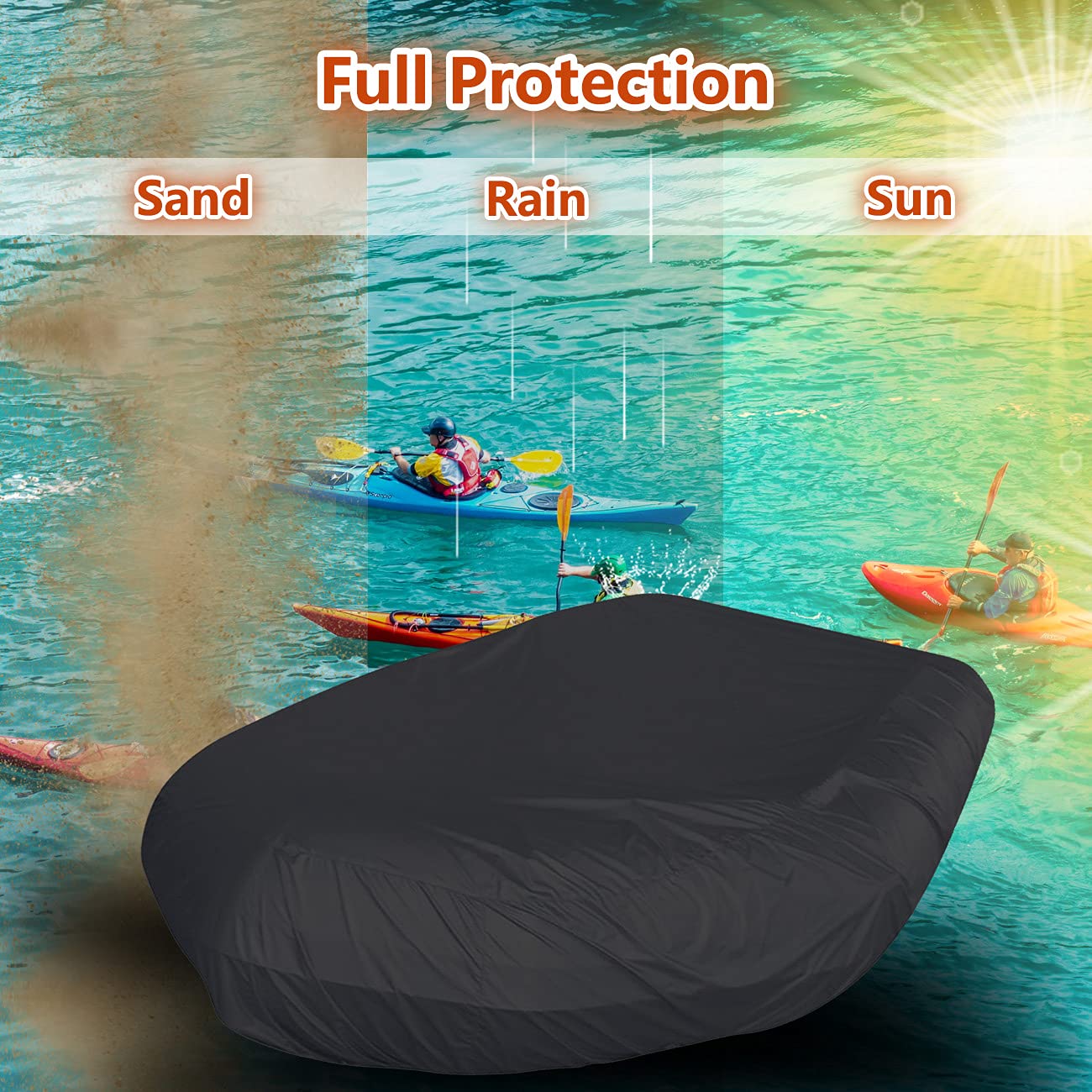 Telo di copertura gonfiabile resistente impermeabile con protezione UV – Scudo antipolvere per gommoni – nero 420 x 94 x 4 – protegge la vostra nave dal sole e dagli elementi atmosferici