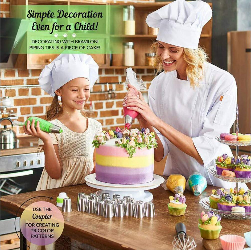 Russische Spritztüllen-Set – 5 Stück, Edelstahl, Für Kuchen, Blumen, Zuckerguss
