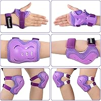 Vista 3 de BOSONER - Rodilleras y coderas para niños y jóvenes, equipo de protección para patines de ruedas, ciclismo, BMX, bicicleta, patineta, patinaje