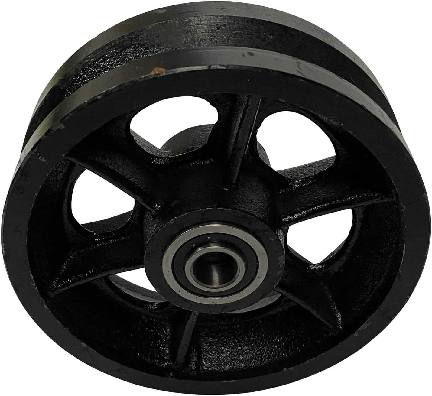 6" Cast Iron V-Groove Wheel with Sealed Bearing-by Sourdough Gate Hardware (1)
