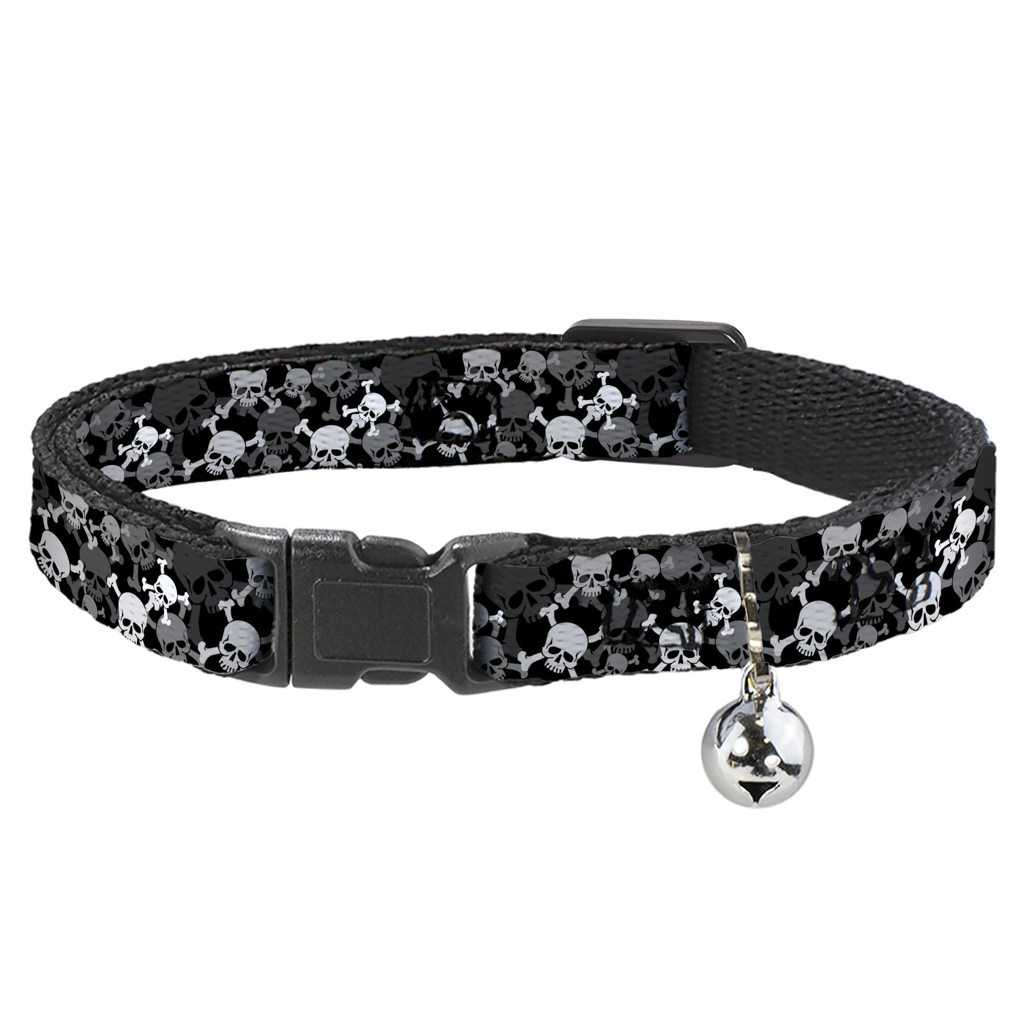 Collar de gato breakaway con cierre de seguridad y diseño de calaveras