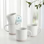 HaWare 13OZ Coffee Mugs Set of 6, Stoneware Coffee Cups, Ceramic Latte Mug for Man, Woman, Dad, Mom, Modern Tea Mugs for Latte/Cappuccino/Cocoa/Milk, Dishwasher& Microwave Safe, Speckled Milky White